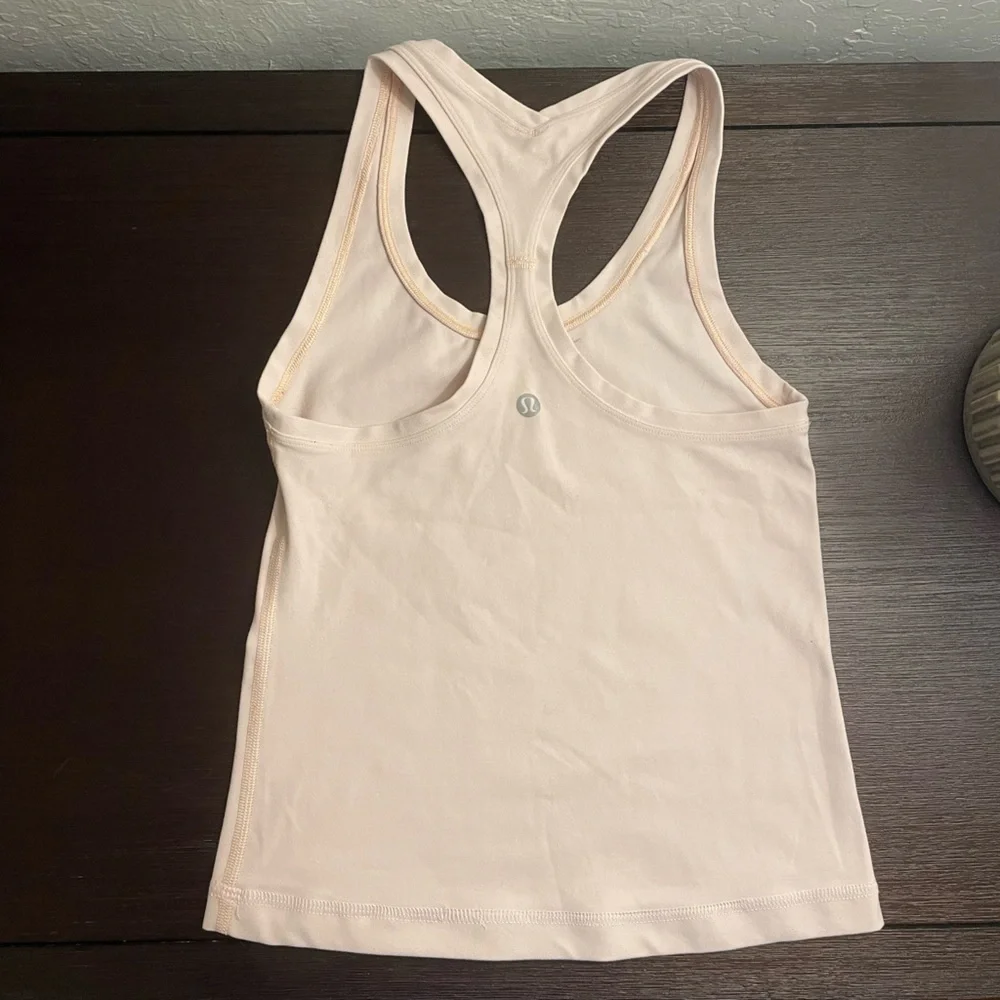 Lululemon Nulu Cool Racerback Crop Tank Top Feather Pink 4 - Picture 2 of 2